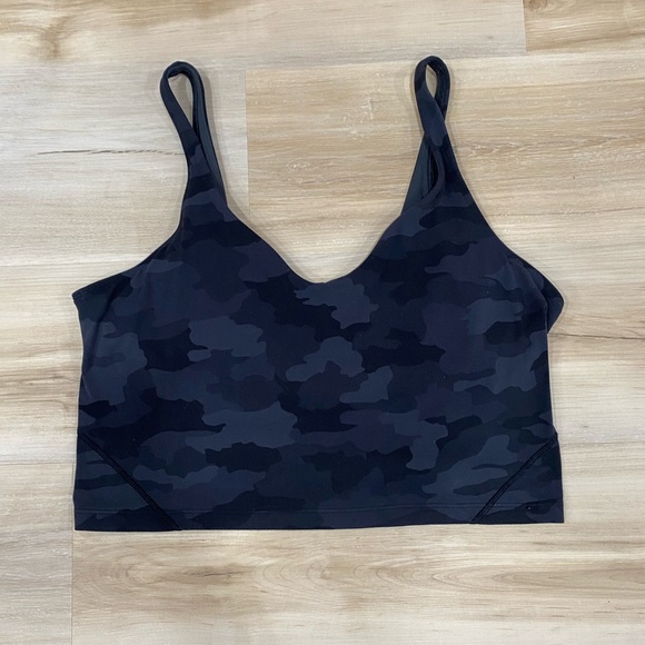 Lululemon Align Tank Top Black Gray Camo Athletic Crop Top Women’s Size 14 - Picture 2 of 10